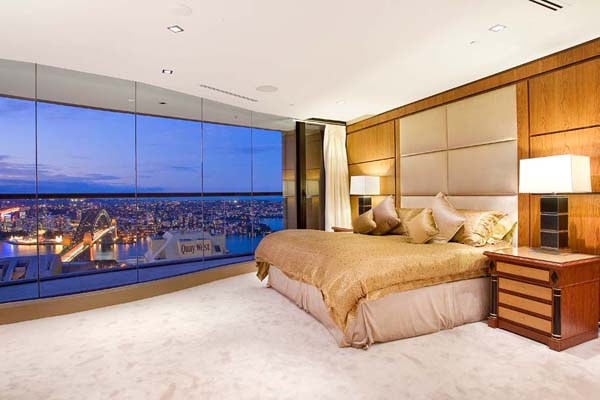 супер луксозен апартамент в Сидни - спалня с гледка